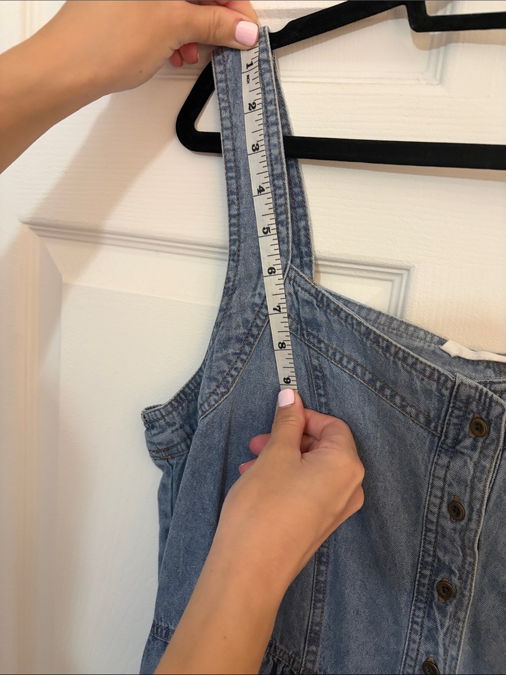 Women's Light Blue Denim Maxi Dress - Picture 6 of 7